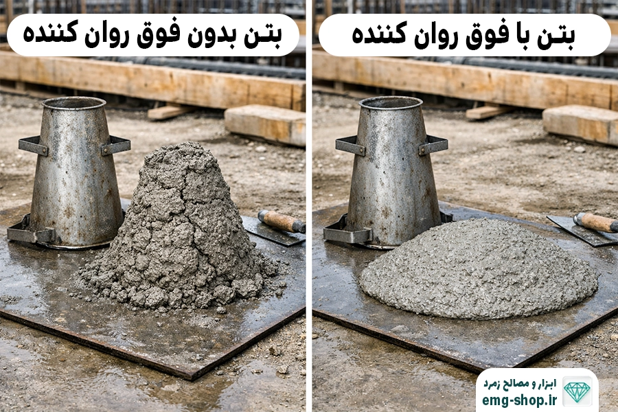 تفاوت بتن فوق روان کننده و بدون فوق روان کننده